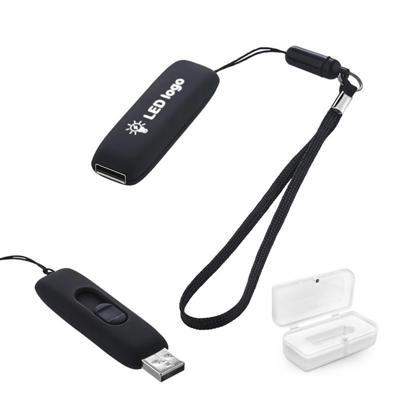 F-203-32 Siyah - Beyaz Işık 32 GB Işıklı Rubber Usb